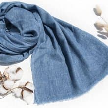 喀什米爾Cashmere/羊絨圍巾/純羊毛圍巾披巾/戒指絨披肩-藍色天空