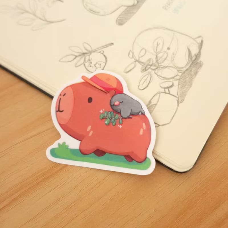 【防水貼紙】水豚出遊, 望遠鏡, 隕石, 夢境 | Peachtober 2023