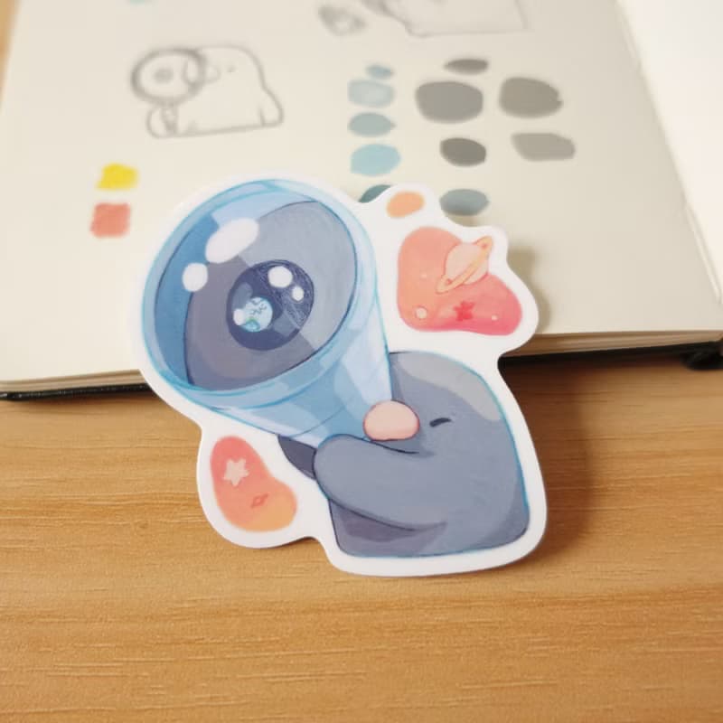 【防水貼紙】水豚出遊, 望遠鏡, 隕石, 夢境 | Peachtober 2023