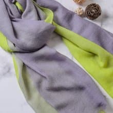 Cashmere羊絨圍巾/披肩 漸層 戒指絨 雪盡青透四季適用