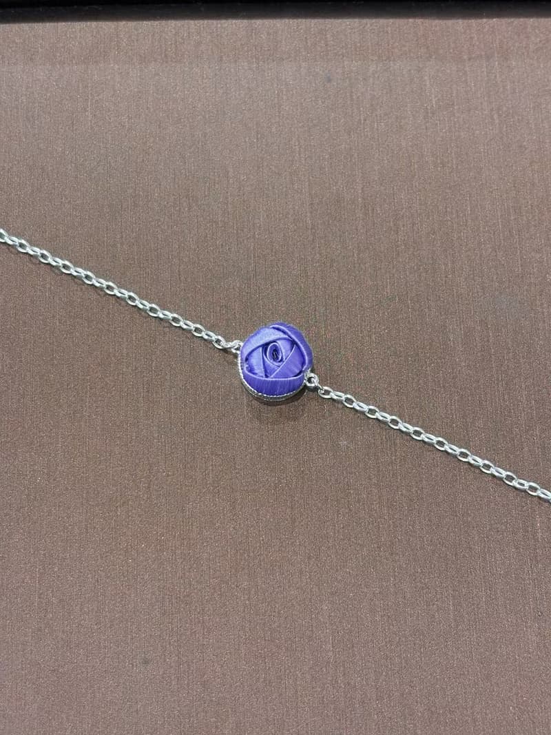 Re-Re蠶絲金工—單朵小玫瑰手鍊(可調式)