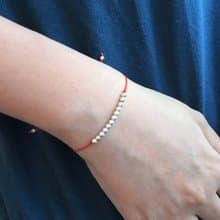 純銀光珠紅色姻緣手鍊 純銀手鍊 紅色手繩 珠珠手鍊 銀手鍊