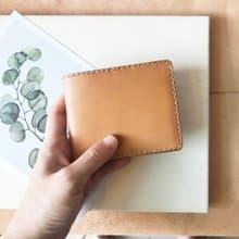 真皮短夾│6卡片層│淺棕