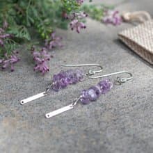 Ametrine Earrings, 925 Silver, Gemini stone, Aquarius Crystal, Cristmas Gift