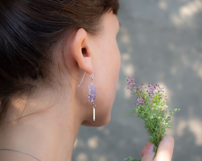 Ametrine Earrings, 925 Silver, Gemini stone, Aquarius Crystal, Cristmas Gift