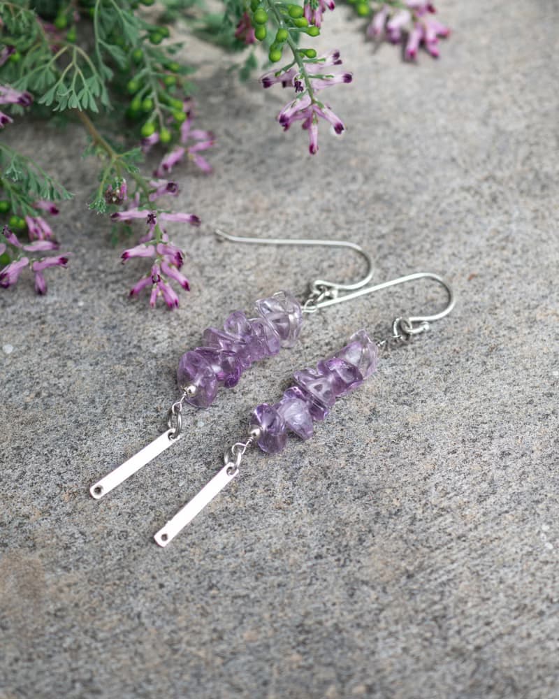 Ametrine Earrings, 925 Silver, Gemini stone, Aquarius Crystal, Cristmas Gift
