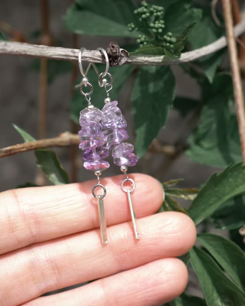 Ametrine Earrings, 925 Silver, Gemini stone, Aquarius Crystal, Cristmas Gift