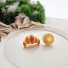 earring / miniature bread /pancake&croissant