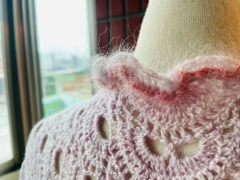 革物製織|手染蠶絲羊毛海披肩圍巾_blackpink系