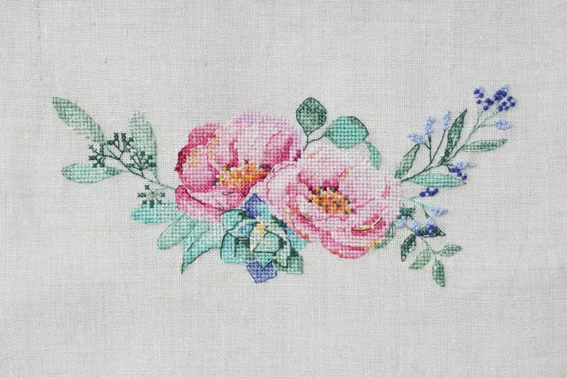【數位】Watercolor Flower Bouquet II PDF cross stitch pattern