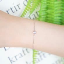 月光石925純銀簡約爪鑲手鍊