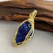 【藍色礦石】藍銅礦天然原石項鍊 / 手工繞絲