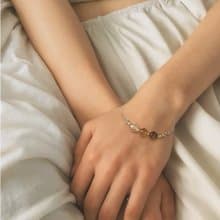 棕色水晶手鍊 /虎眼石、黃水晶和金鈦礦石手鏈