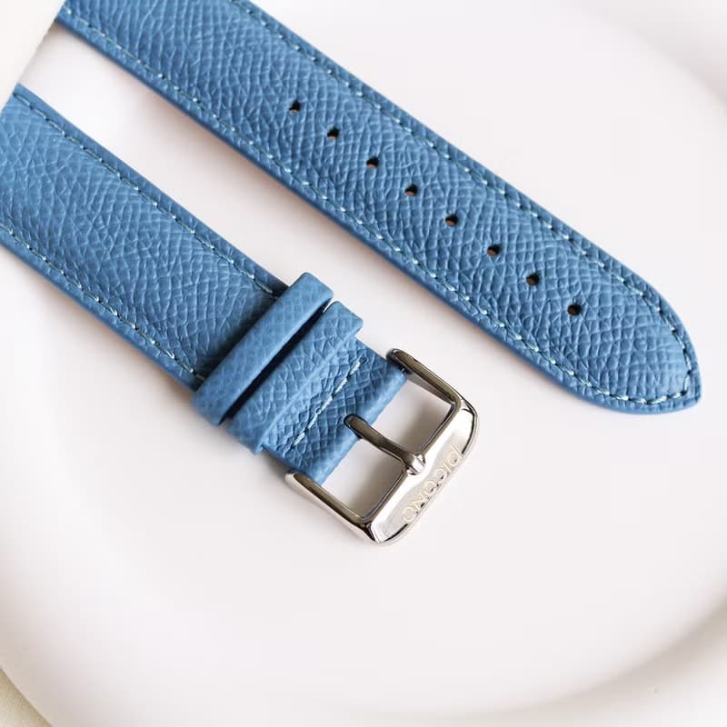 【PICONO】Apple Watch適用-法國進口藍色荔枝紋真皮錶帶/20mm