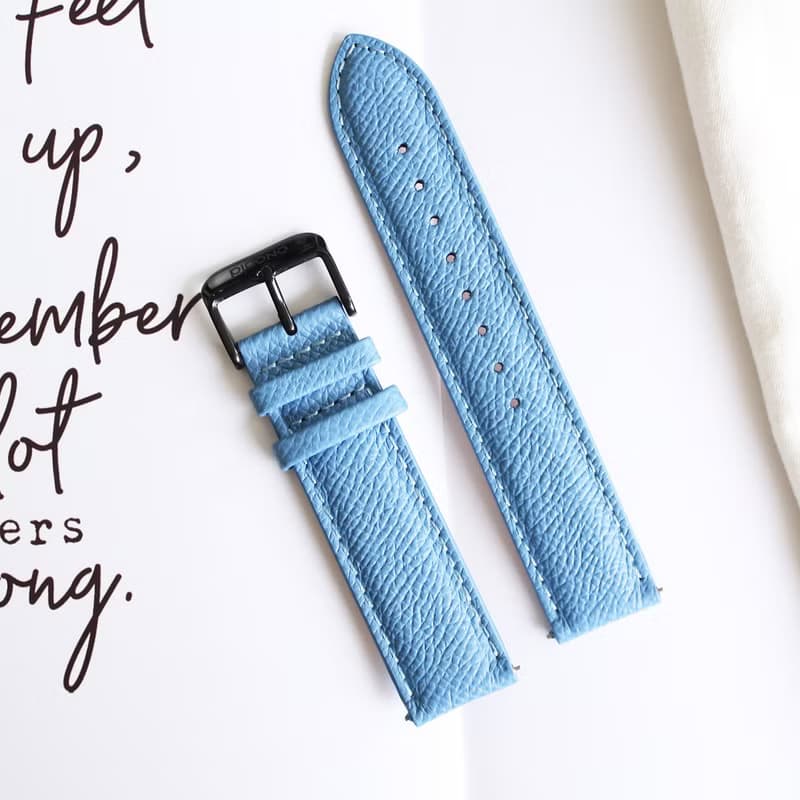 【PICONO】Apple Watch適用-法國進口藍色荔枝紋真皮錶帶/20mm