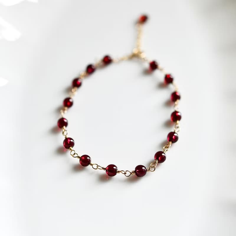 恋の成就 実りの象徴 宝石質 ガーネットのブレスレット 1月誕生石