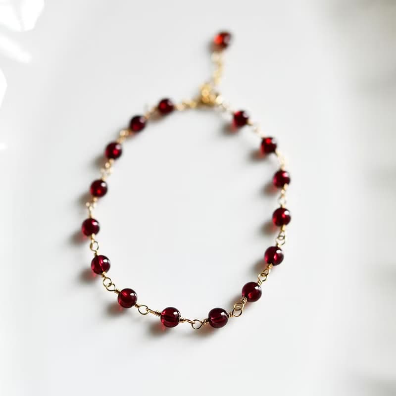 恋の成就 実りの象徴 宝石質 ガーネットのブレスレット 1月誕生石