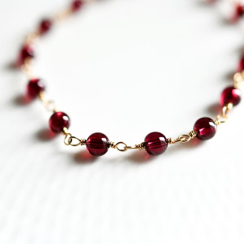 恋の成就 実りの象徴 宝石質 ガーネットのブレスレット 1月誕生石