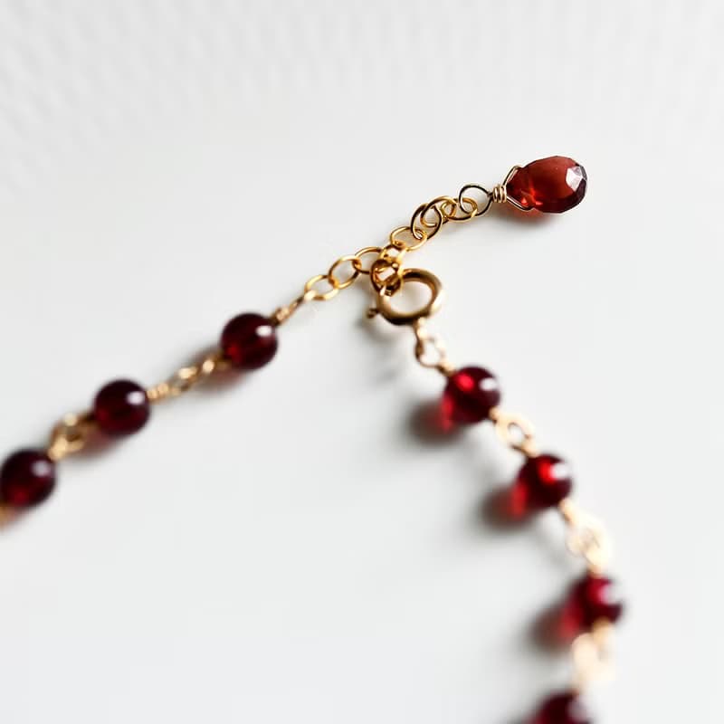 恋の成就 実りの象徴 宝石質 ガーネットのブレスレット 1月誕生石