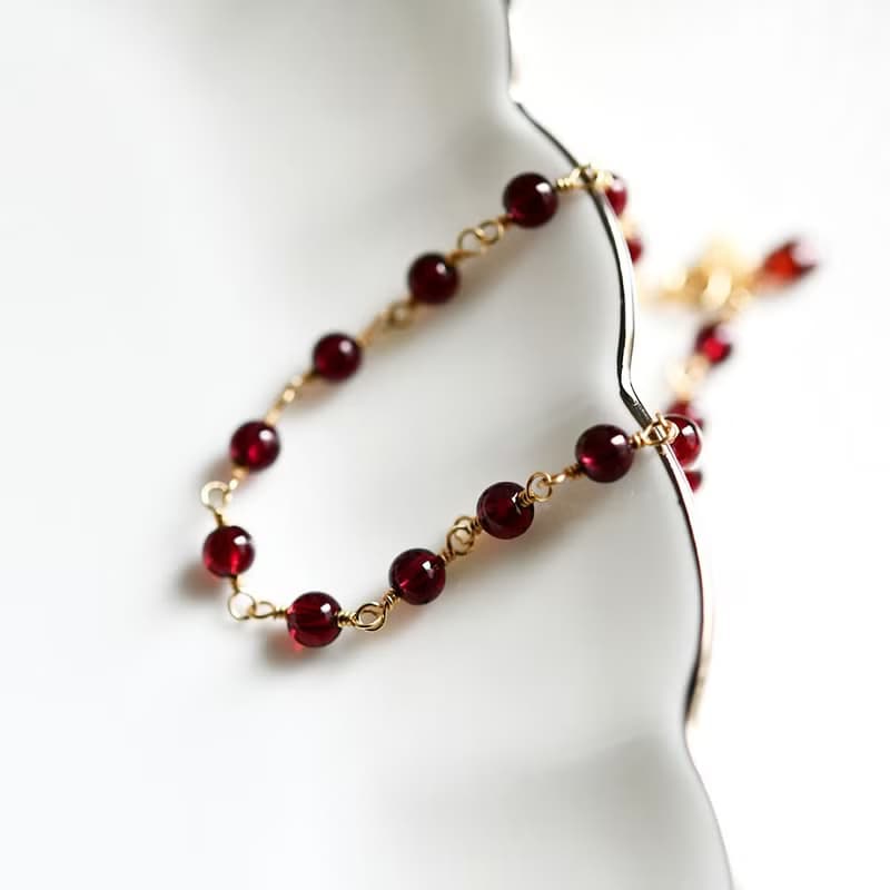恋の成就 実りの象徴 宝石質 ガーネットのブレスレット 1月誕生石