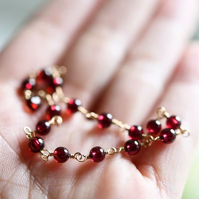 恋の成就 実りの象徴 宝石質 ガーネットのブレスレット 1月誕生石