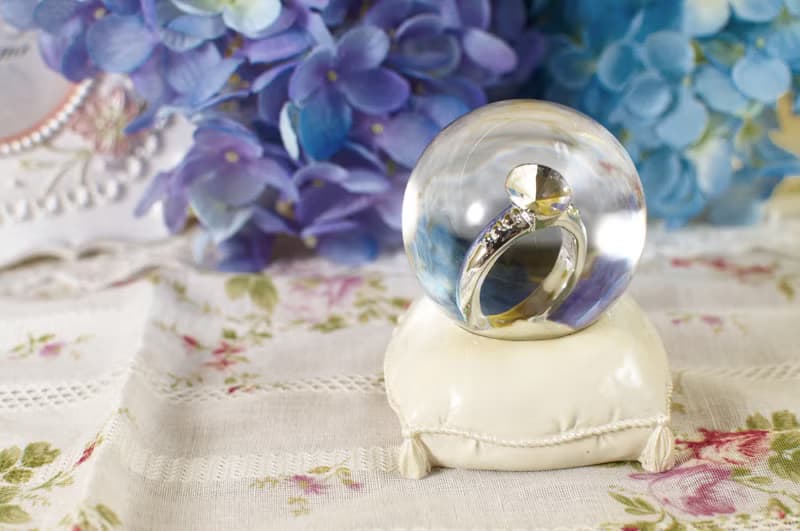 Marry me 戒指水晶球擺飾  婚禮求婚小物 婚禮佈置 告白禮物 療癒