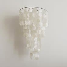 DIY-KIT| Finnish Restr.(Flat)-White-Round-XXL | Shell Wind Chime Mobile | #0-446