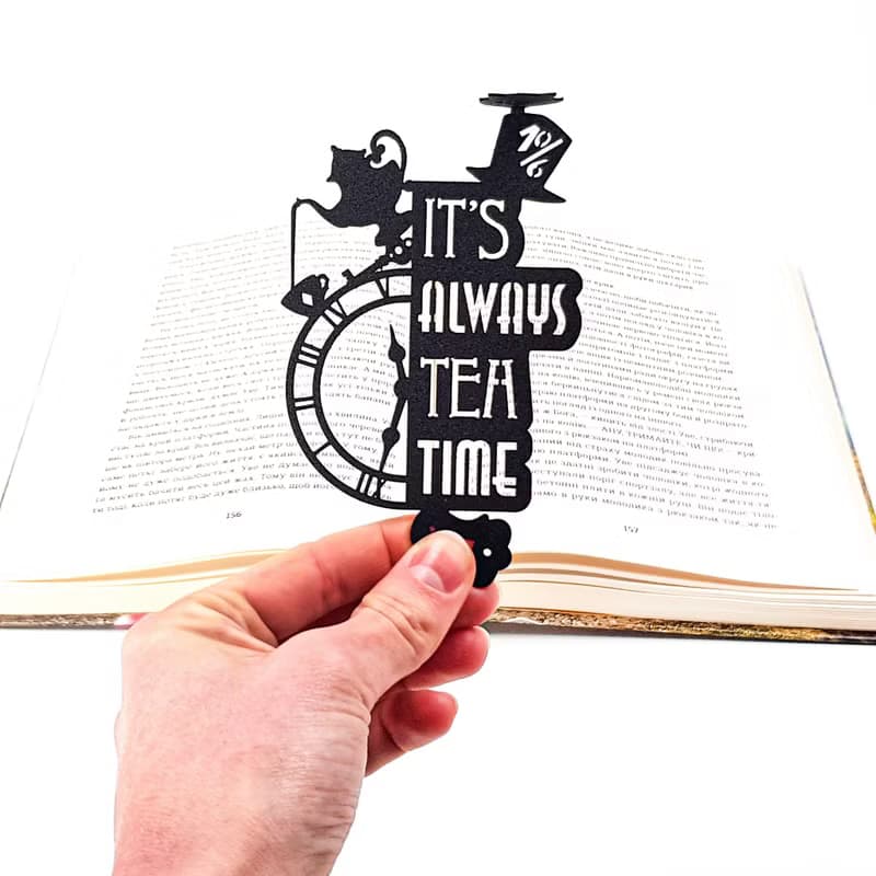 Alice in Wonderland Bookmark Tea Party. Small Bookish Gift for Avid Readers.