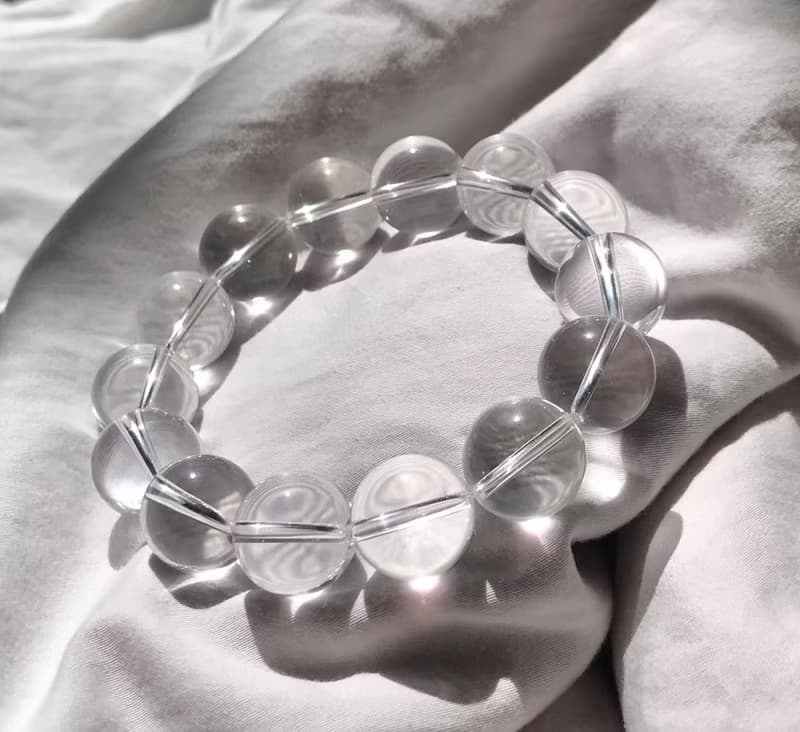 巴西透亮白水晶手串 手鏈 手鍊 白水晶 15mm crystal bracelet
