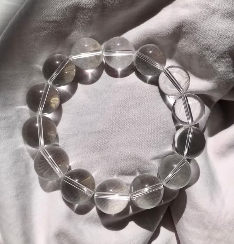 巴西透亮白水晶手串 手鏈 手鍊 白水晶 15mm crystal bracelet