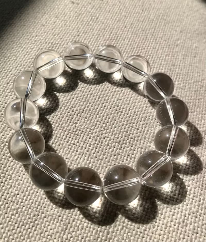 巴西透亮白水晶手串 手鏈 手鍊 白水晶 15mm crystal bracelet