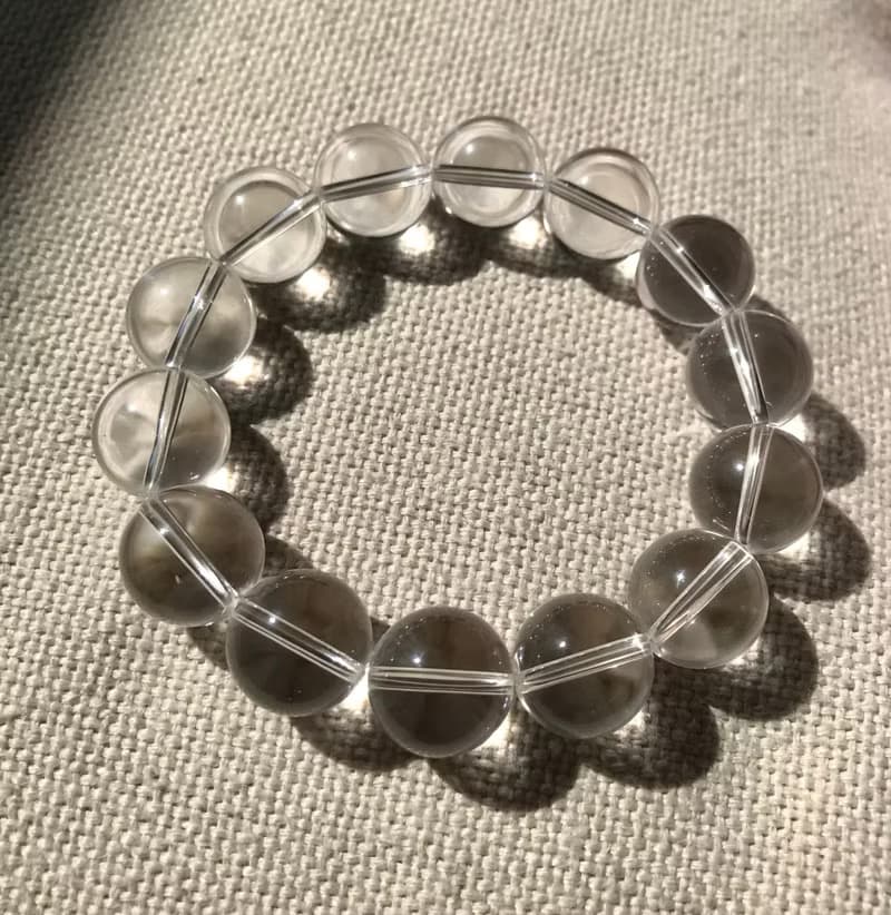 巴西透亮白水晶手串 手鏈 手鍊 白水晶 15mm crystal bracelet