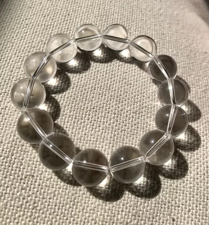 巴西透亮白水晶手串 手鏈 手鍊 白水晶 15mm crystal bracelet