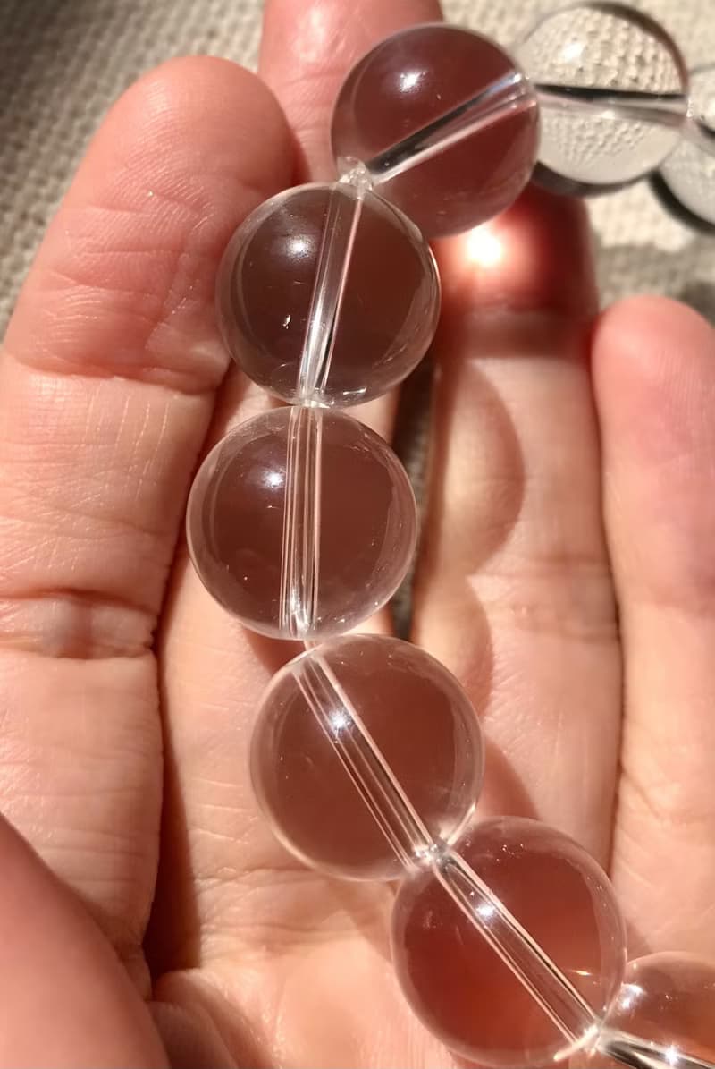 巴西透亮白水晶手串 手鏈 手鍊 白水晶 15mm crystal bracelet