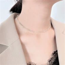│個性│歐美簡約 • 方塊鍊 • 鎖骨鍊 • 純銀項鍊 •925silver