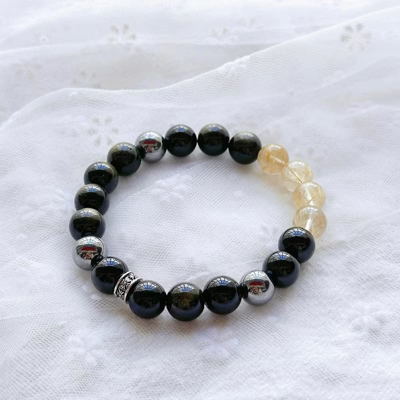 鐵曜如山 金曜石手串 鈦晶手串 設計手鍊 水晶手串