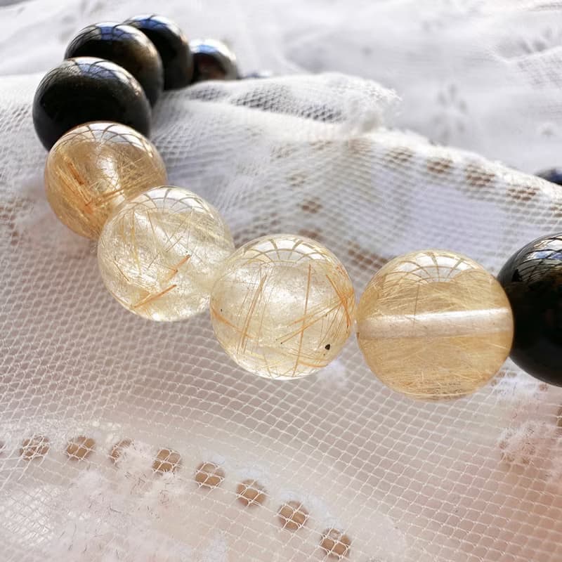 鐵曜如山 金曜石手串 鈦晶手串 設計手鍊 水晶手串