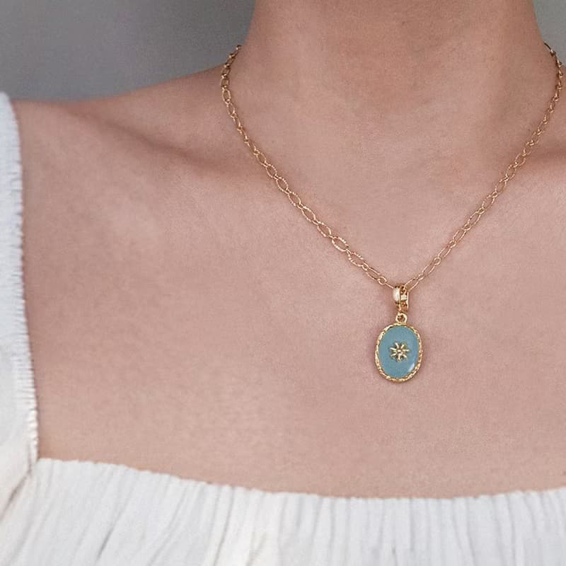 項鏈墜 | 花神奇遇 - 淡天藍