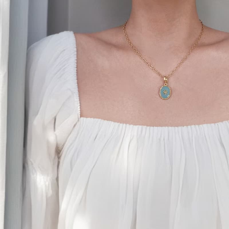 項鏈墜 | 花神奇遇 - 淡天藍