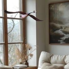 加拿大灰鵝木雕吊飾, 手工雕刻飛鳥, 居家藝術裝飾