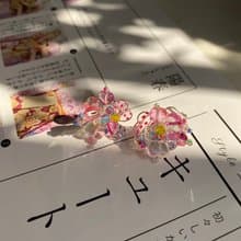 情人節心心銅線花、耳環、耳夾