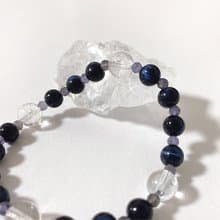 Iolite Navy Gemstone Raw Stone Banding Bracelet