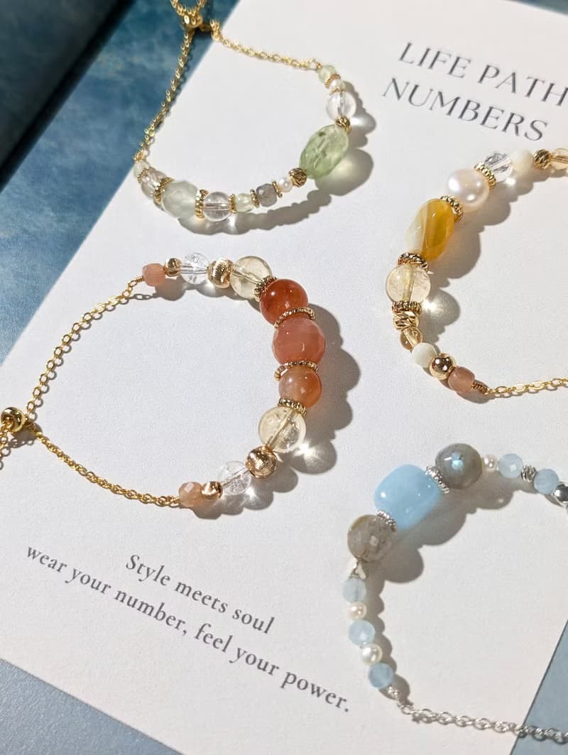 生命靈數2號 開運手鍊 | 太陽石×天然石 | 橙色能量與和諧象徵