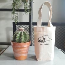 Not today pug 帆布 袋 隨行杯 飲料提袋 巴哥 哈巴狗 法鬥 