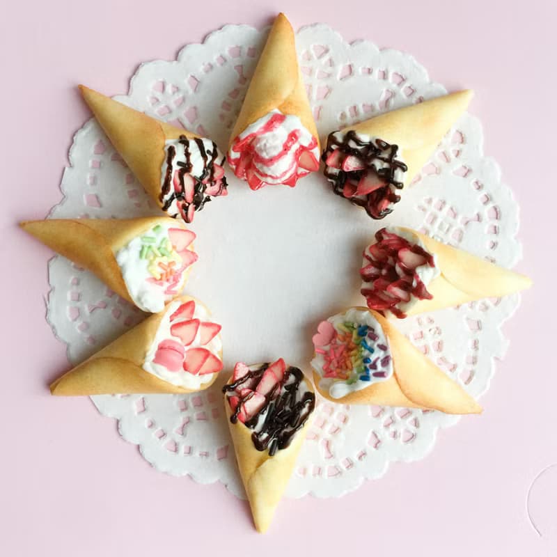 草莓巧克力醬可麗餅 A 耳環 單支 甜點飾品 袖珍 仿真食物