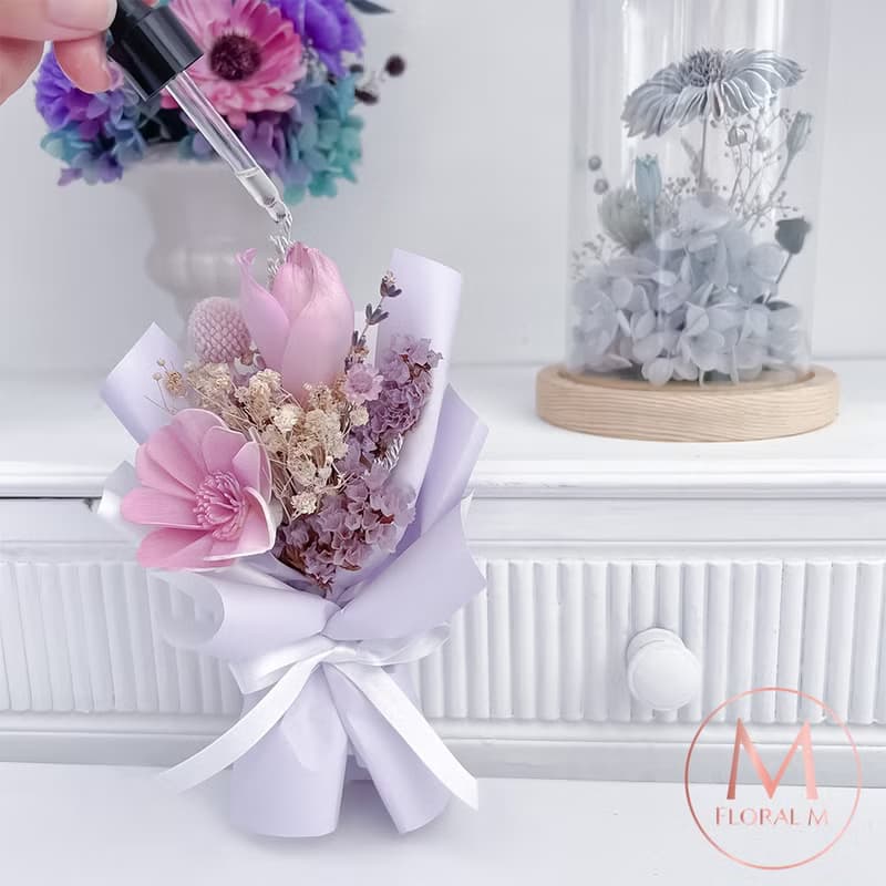 布朗尼紫鬱金香擴香小花束 (贈送5ml香氛油)