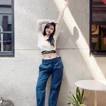 Dickies W32腰 深藍色素面經典 古著中低腰丹寧牛仔長褲 vintage