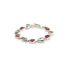 原礦系列 || 相間跳躍 || 925銀 紅寶石與海藍寶手鍊