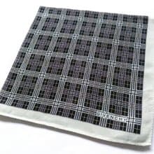 Vintage Givenchy Handkerchief Woven Plaid Black & White 19.5 x 19 inches
