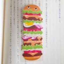 両面イラスト・読書のお供に・ラミネートしおり//ハンバーガー